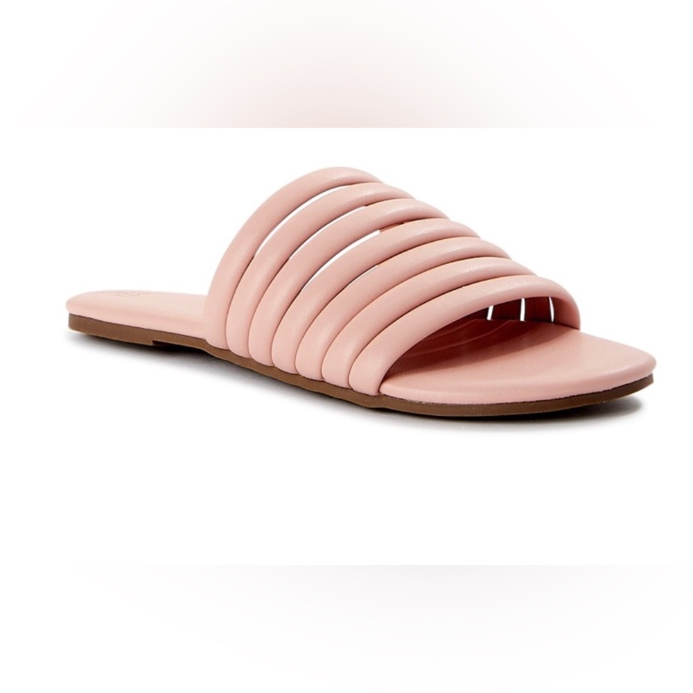 TIME and TRU Sandals Size 11 Multi Band Slides Blush Color New